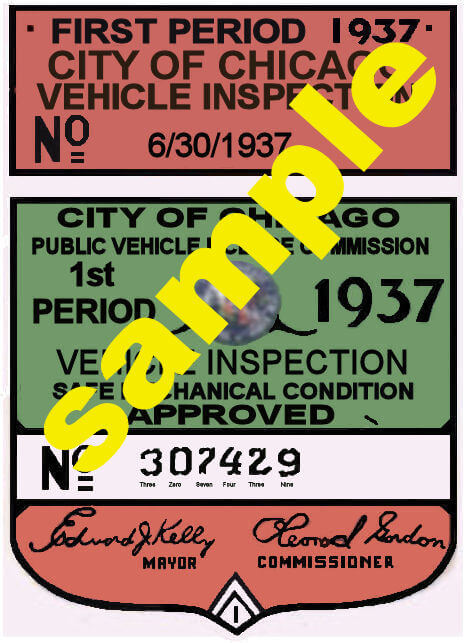 (image for) 1937 Illinois Tax/Inspection Sticker 1st (Chicago)